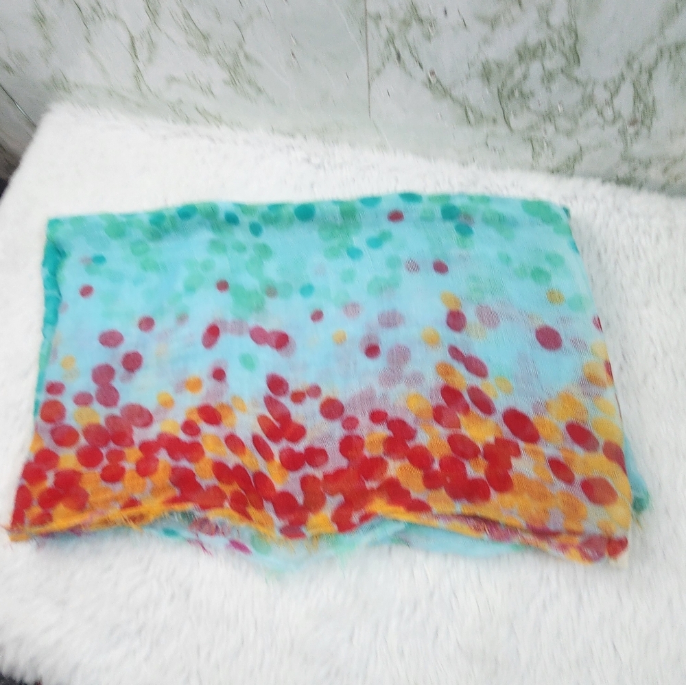 Beautiful Aqua/Orange/Red Acrylic Infinity Scarf